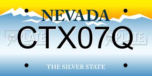 CTX07Q Nevada License Plate