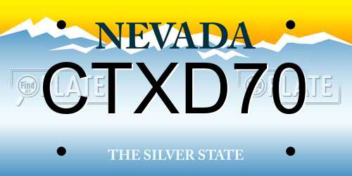 CTXD70 Nevada License Plate