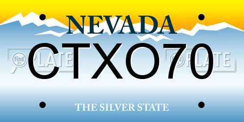 CTXO70 Nevada License Plate