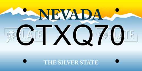 CTXQ70 Nevada License Plate