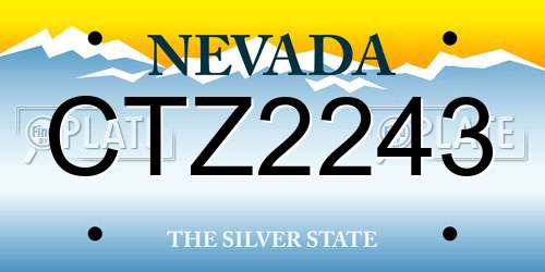 CTZ2243 Nevada License Plate