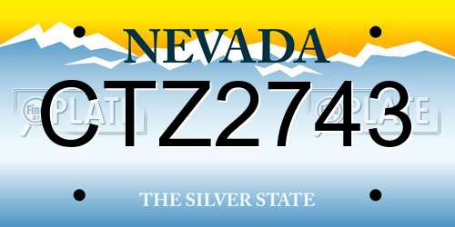 CTZ2743 Nevada License Plate