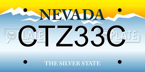 CTZ33C Nevada License Plate