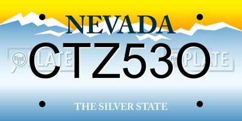 CTZ53O Nevada License Plate