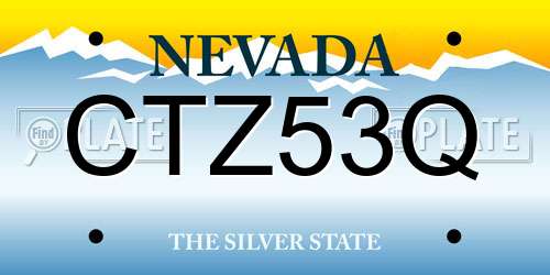 CTZ53Q Nevada License Plate