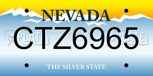 CTZ6965 Nevada License Plate