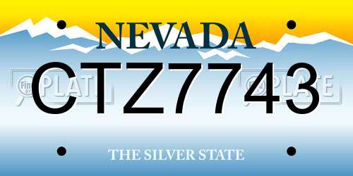 CTZ7743 Nevada License Plate