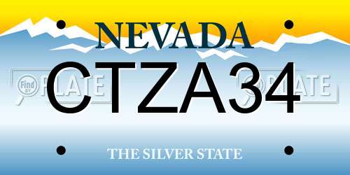 CTZA34 Nevada License Plate