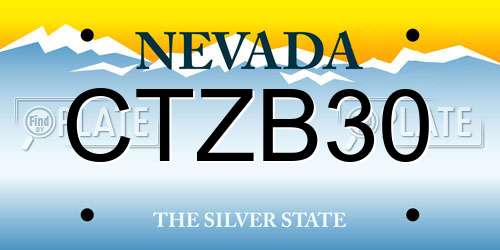 CTZB30 Nevada License Plate