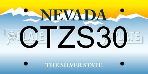 CTZS30 Nevada License Plate