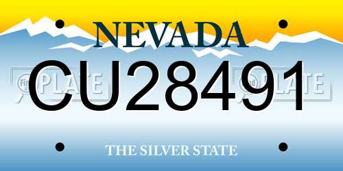CU28491 Nevada License Plate