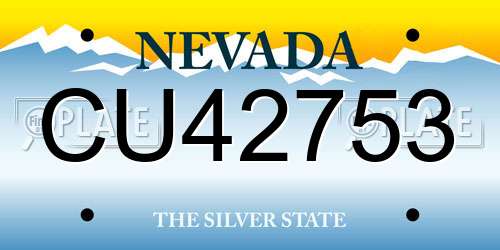 CU42753 Nevada License Plate