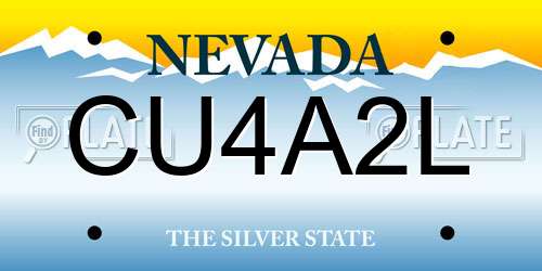 CU4A2L Nevada License Plate