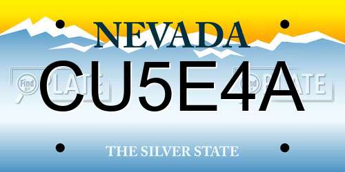 CU5E4A Nevada License Plate