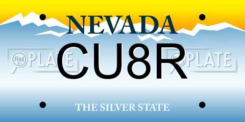 CU8R Nevada License Plate