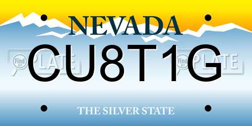 CU8T1G Nevada License Plate