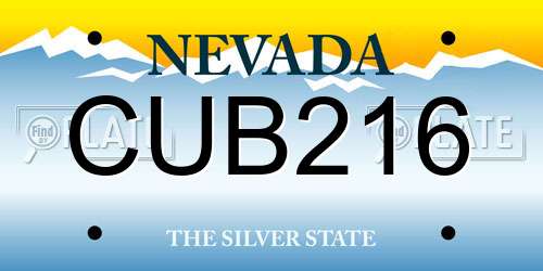 CUB216 Nevada License Plate