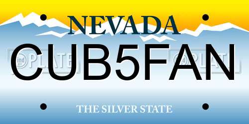 CUB5FAN Nevada License Plate