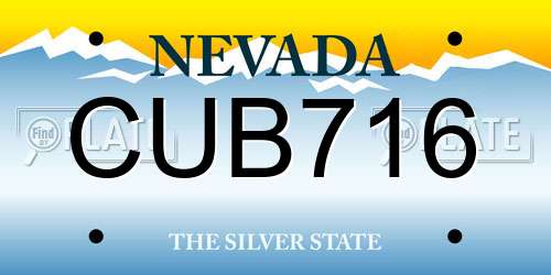 CUB716 Nevada License Plate