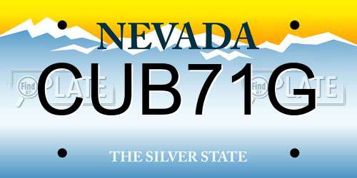 CUB71G Nevada License Plate