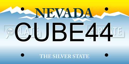 CUBE44 Nevada License Plate