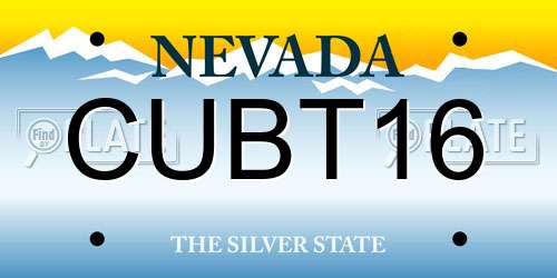CUBT16 Nevada License Plate