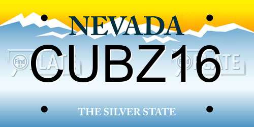 CUBZ16 Nevada License Plate