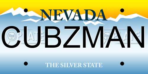 CUBZMAN Nevada License Plate