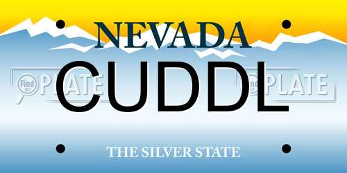 CUDDL Nevada License Plate