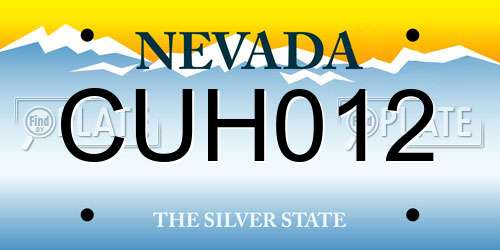 CUH012 Nevada License Plate