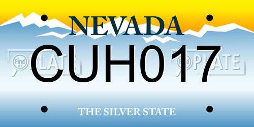 CUH017 Nevada License Plate