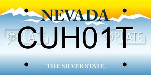 CUH01T Nevada License Plate