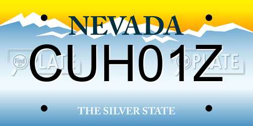 CUH01Z Nevada License Plate