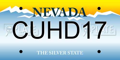 CUHD17 Nevada License Plate