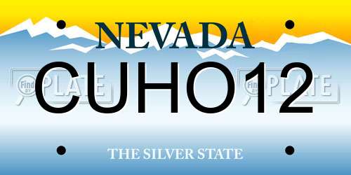 CUHO12 Nevada License Plate