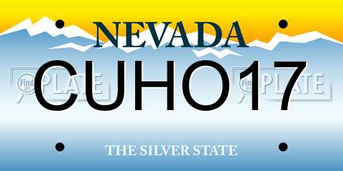 CUHO17 Nevada License Plate