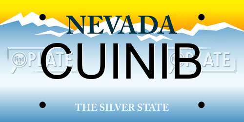 CUINIB Nevada License Plate