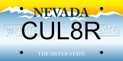 CUL8R Nevada License Plate