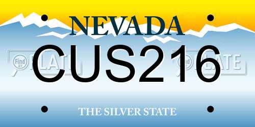 CUS216 Nevada License Plate