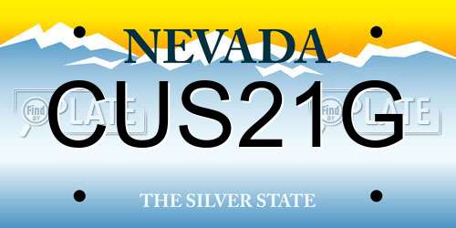 CUS21G Nevada License Plate