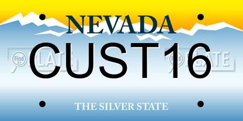 CUST16 Nevada License Plate