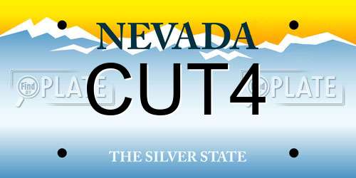 CUT4 Nevada License Plate