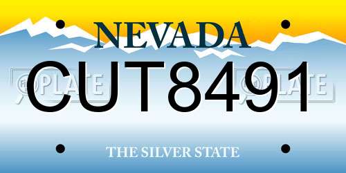 CUT8491 Nevada License Plate