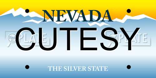 CUTESY Nevada License Plate