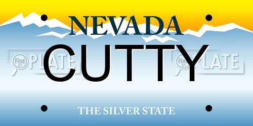 CUTTY Nevada License Plate
