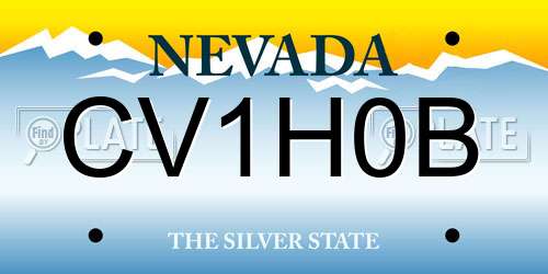 CV1H0B Nevada License Plate