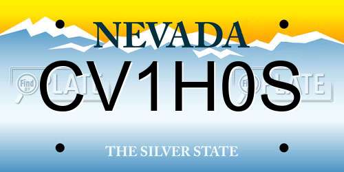 CV1H0S Nevada License Plate