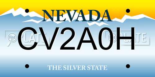 CV2A0H Nevada License Plate