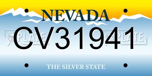 CV31941 Nevada License Plate