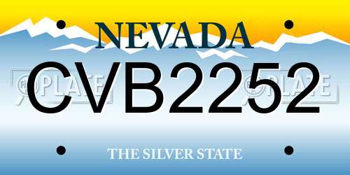 CVB2252 Nevada License Plate